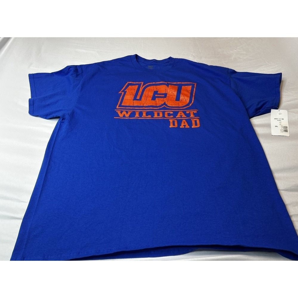 LCU Wildcat Dad T-Shirt Mens 2XL XXL Royal Blue Orange Logo NWT